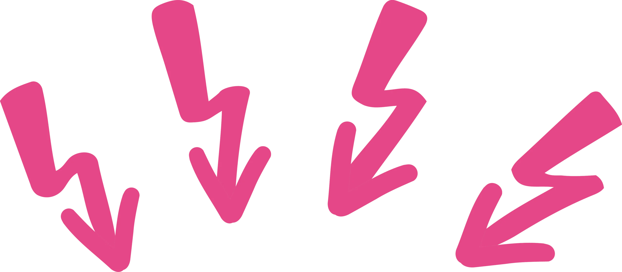 pink arrows pointing downward